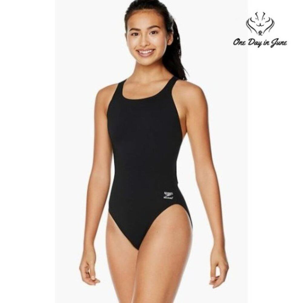 Speedo Endurance+ Super Pro Solid One Piece Swimsuit Size Black NWT Size 8 (34)
